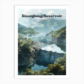 Xinanjiang Reservoir China Digital Travel Art Art Print