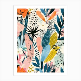 Tropical Floral Pattern Art Print