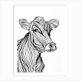 Cow Print animal lines art Art Print