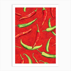 Chili Peppers Red Art Print