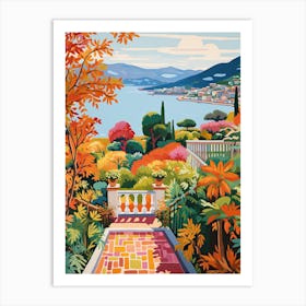 Isola Bella, Italy In Autumn Fall Illustration 0 Art Print