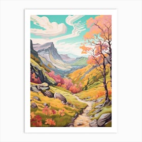 Snowdonia National Park Wales 1 Hike Illustration Art Print