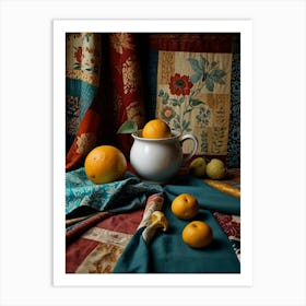 Oranges On A Table Art Print