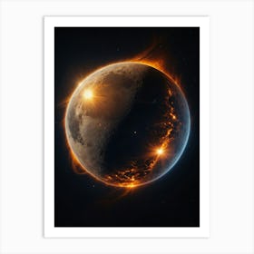 Moon In Flames Art Print