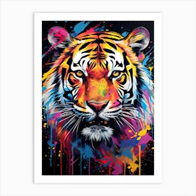Tiger Art In Graffiti Art Style 2 Art Print