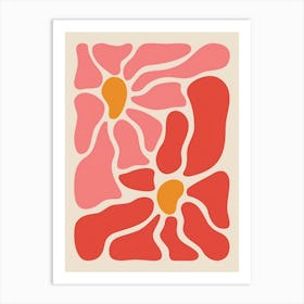 Pink And Yellow Flowers Art Print