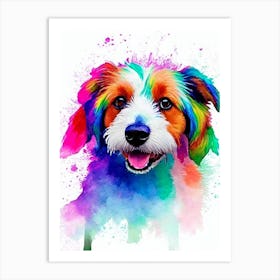 Fox Terrier (Smooth) Rainbow Oil Painting Dog Art Print