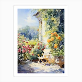 Claude Monet Garden France Watercolour 4 Art Print
