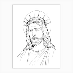 Line Art Inspired By The Yellow Christ 1 Art Print