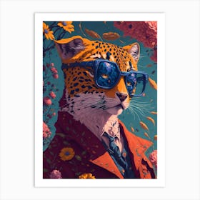 Cool Cheetah With Glasses Pop Art Print
