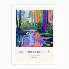 Colourful Abstract Everglades National Park Usa 5 Poster Blue Art Print
