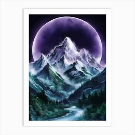 Mountain Landscape Wallpaper Art Print