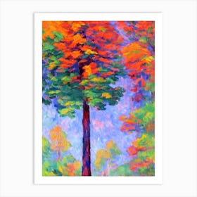 Redwood tree Abstract Block Colour Art Print