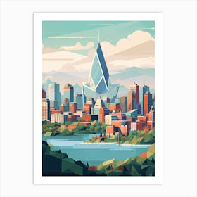 Montreal, Canada, Geometric Illustration 2 Art Print