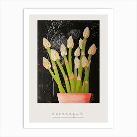 Art Deco Asparagus Bouquet Poster Art Print