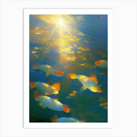 Kawarimono Koi Fish Monet Style Classic Painting Art Print