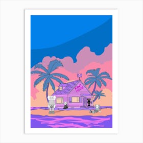 House On The Beach kaws Art Print