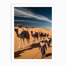 Camels In The Desert Art Print