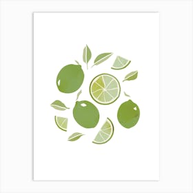 Lime Fruit Colourful Food Kitchen Green Art Nursery Wall Art Print