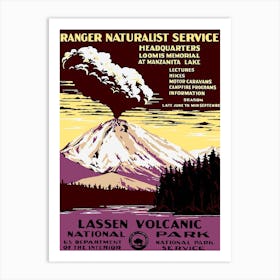 Volcano Eruption at Lassen National Park, USA Art Print