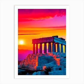 The Acropolis Greece Sunset Art Print
