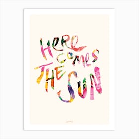 The Beatles Here Comes The Sun Typographic Illustration 1 Art Print