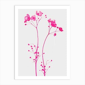 Hot Pink Babys Breath 1 Art Print