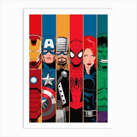 Avengers Characters Art Print
