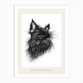 Affenpinscher Line Sketch 1 Poster Art Print