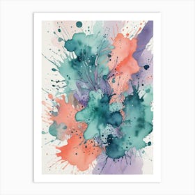 Abstract Watercolor Splashes Art Print (5) Art Print