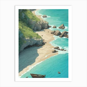 Boat On The Beach 9 Art Print