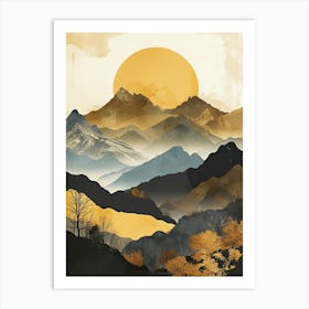 Sunset Peaks 4 Art Print