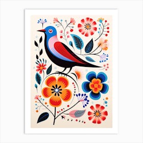 Scandinavian Bird Illustration Lark 1 Art Print