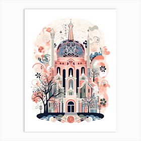 The Atonimun   Brussels, Belgium   Cute Botanical Illustration Travel Art Print