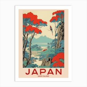 Sado Island, Visit Japan Vintage Travel Art 2 Art Print