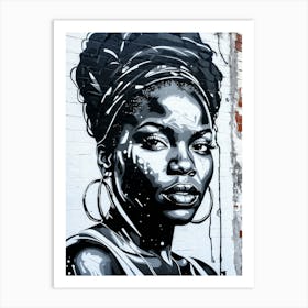 Graffiti Mural Of Beautiful Black Woman 272 Art Print