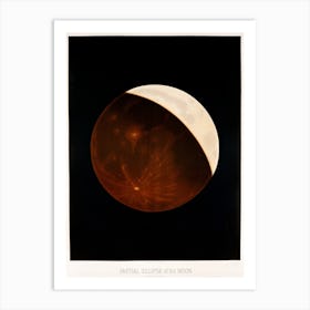 Partial Eclipse Of The Moon, Vintage Astrology Art Print