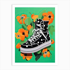 In Full Bloom: Floral Sneaker Elegance Art Print