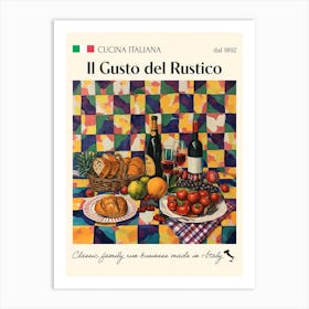 Il Gusto Del Rustico Trattoria Italian Poster Food Kitchen Art Print