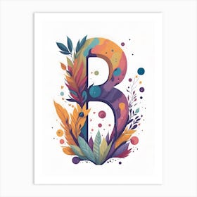 Colorful Letter B Illustration 27 Art Print