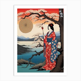 Lake Mashu, Japan Vintage Travel Art 2 Art Print