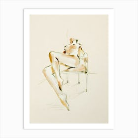 'Nude In Chair' Art Print