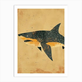 Mustard Shark Children S Storybook Style Art Print