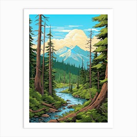 Tongass National Park Pixel Art 4 Art Print