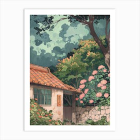 Okinawa Japan 1 Retro Illustration Art Print