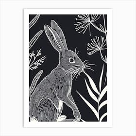 Chinchilla Rabbit Minimalist Illustration 2 Art Print