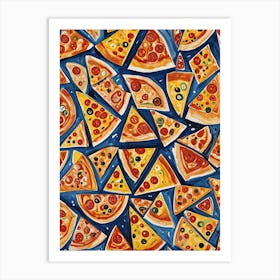 Flying Pizza Slices Art Print