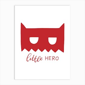 Little Hero Mask Red Super Scandi Art Print