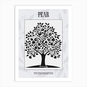 Pear Tree Simple Geometric Nature Stencil 4 Poster Art Print