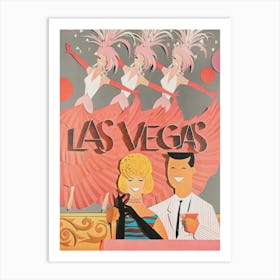 Las Vegas Showgirls Retro Vintage Travel Poster Art Print